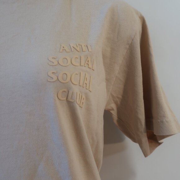 Authentic Mens Anti Social Social Club Logo Graphic Neutral Crew Neck T-Shirt S - Picture 2 of 7